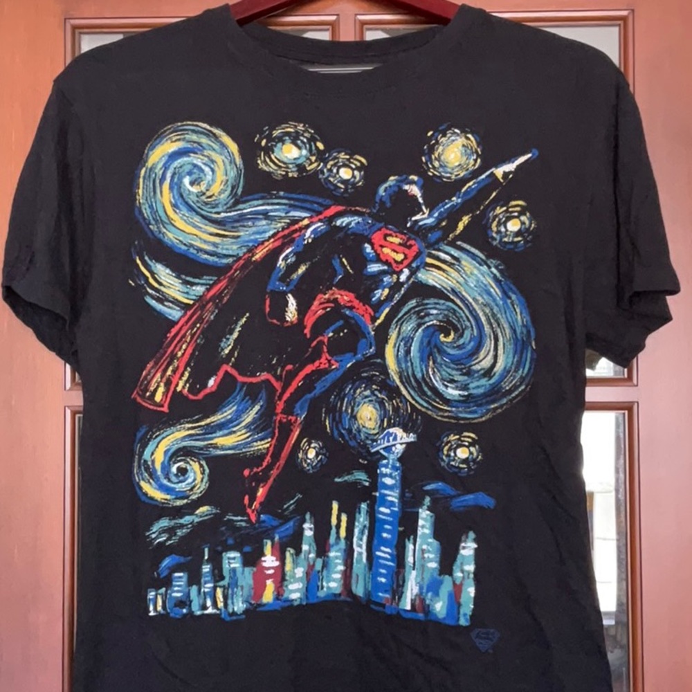 DC Superman Van Gogh mash-up shirt
